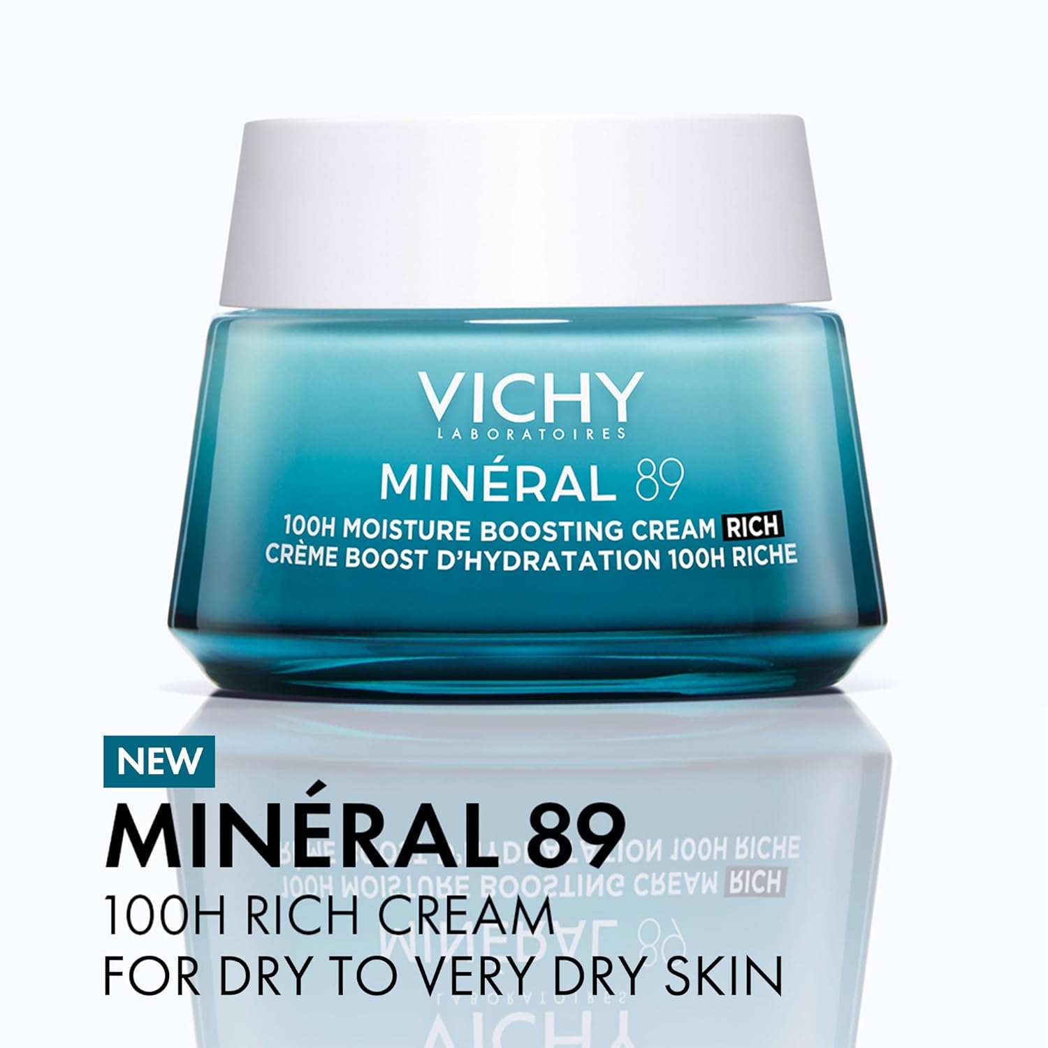 VICHY Mineral 89 Rich Cream, 100H Moisture Boosting Cream, Hydrating Face Moisturizer with Hyaluronic Acid, Niacinamide and Lipids, Daily Face Moisturizeer with Rich Texture for Dry Skin - Image 2