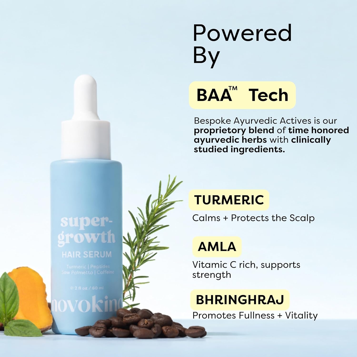 Hair Growth Serum - Water Based Scalp Serum for Thinning Hair | Caffeine, Peptides, Rosemary & Turmeric | Promotes Thicker, Fuller Looking Hair & Healthy Scalp for Women & Men 2 fl oz - Image 6