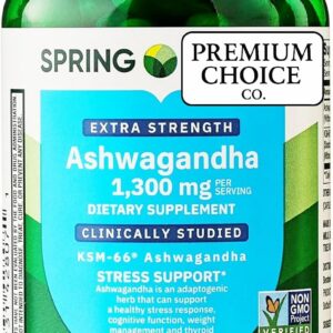Spring Valley Ashwagandha - 1300mg – 60 Count – Includes Sticker