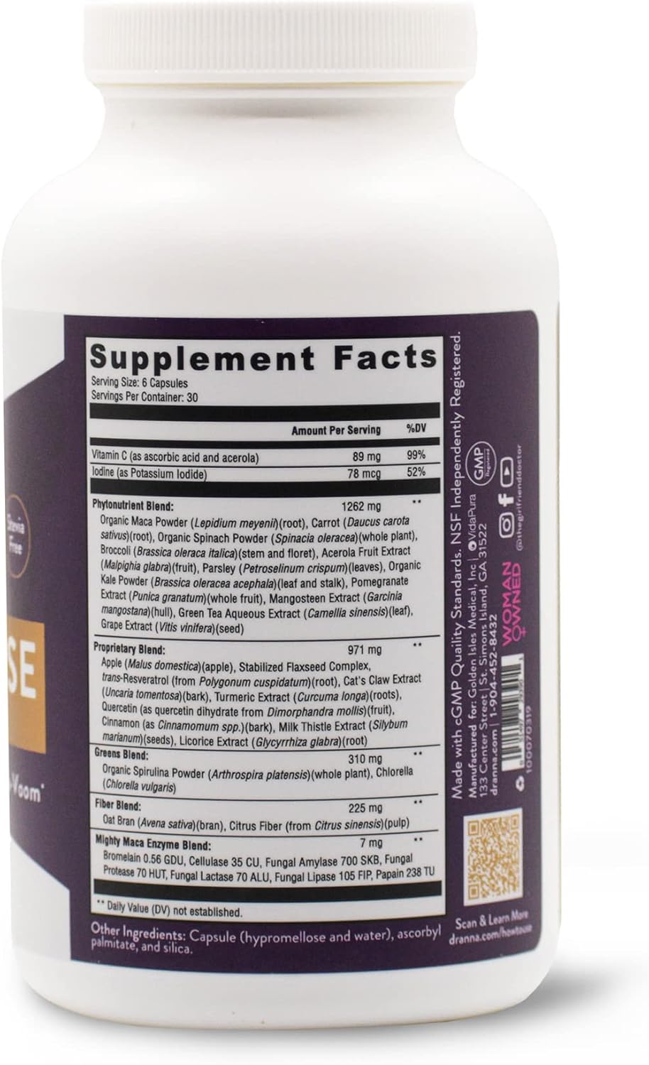 Menopause Support Capsules by Dr. Anna Cabeca – Plant-Based Supplement with Maca, Ashwagandha, and Adaptogens for Mood, Energy & Hormone Balance – 180 Capsules - Image 3