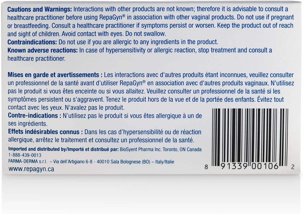 RepaGyn's Vaginal Moisturizer |Useful in Burning, Itching, Vaginal Lubrication | Natural and Non-hormonal | Effective in Menopause Dryness and Mucosa Healing - Image 8