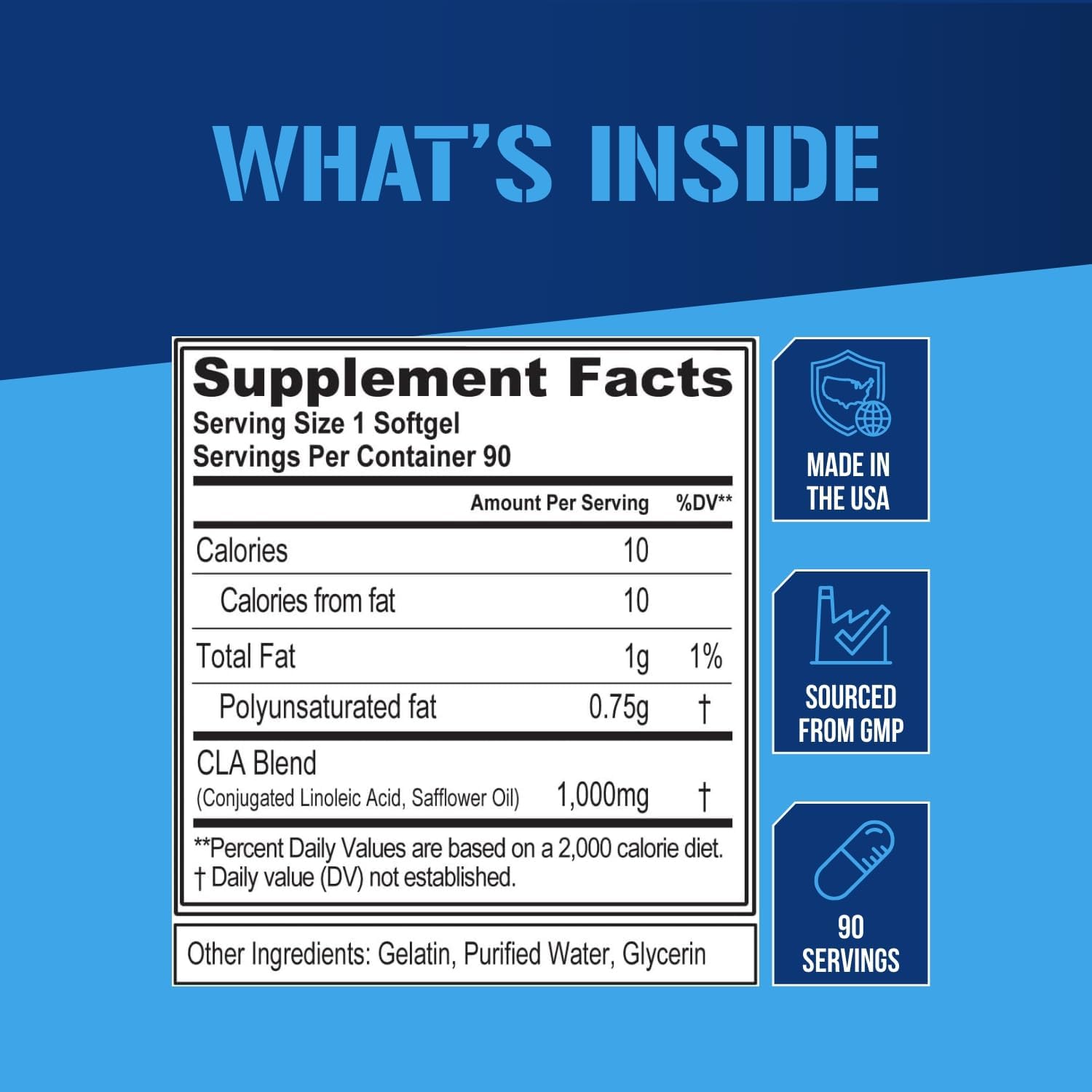 Evlution Conjugated Linoleic Acid CLA Supplement Nutrition Lean Muscle Mass Builder & Fat Burner for Men and Women - Stimulant-Free Safflower Based CLA 1000mg Blend Per Serving (90 Servings) - Image 3