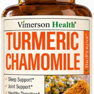 Turmeric Supplement & Chamomile Capsules for Sleep - Organic Turmeric Sleep Supplement with Chamomile Flowers Extract (Manzanilla) - Relaxation & Stress Support - Joint & Digestive Health. 60 Capsules