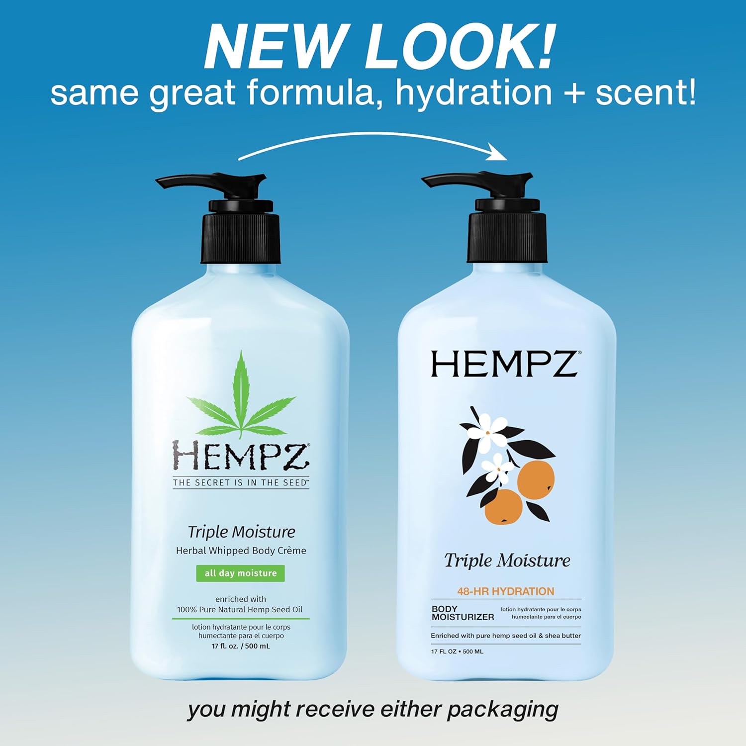 HEMPZ Triple Moisture Body Moisturizer, 17 Oz – Hydrating Lotion Rich with Minerals, Vitamin C, & Hempseed Oil to Nourish & Repair Extremely Dry or Sensitive Skin for Body - Image 3