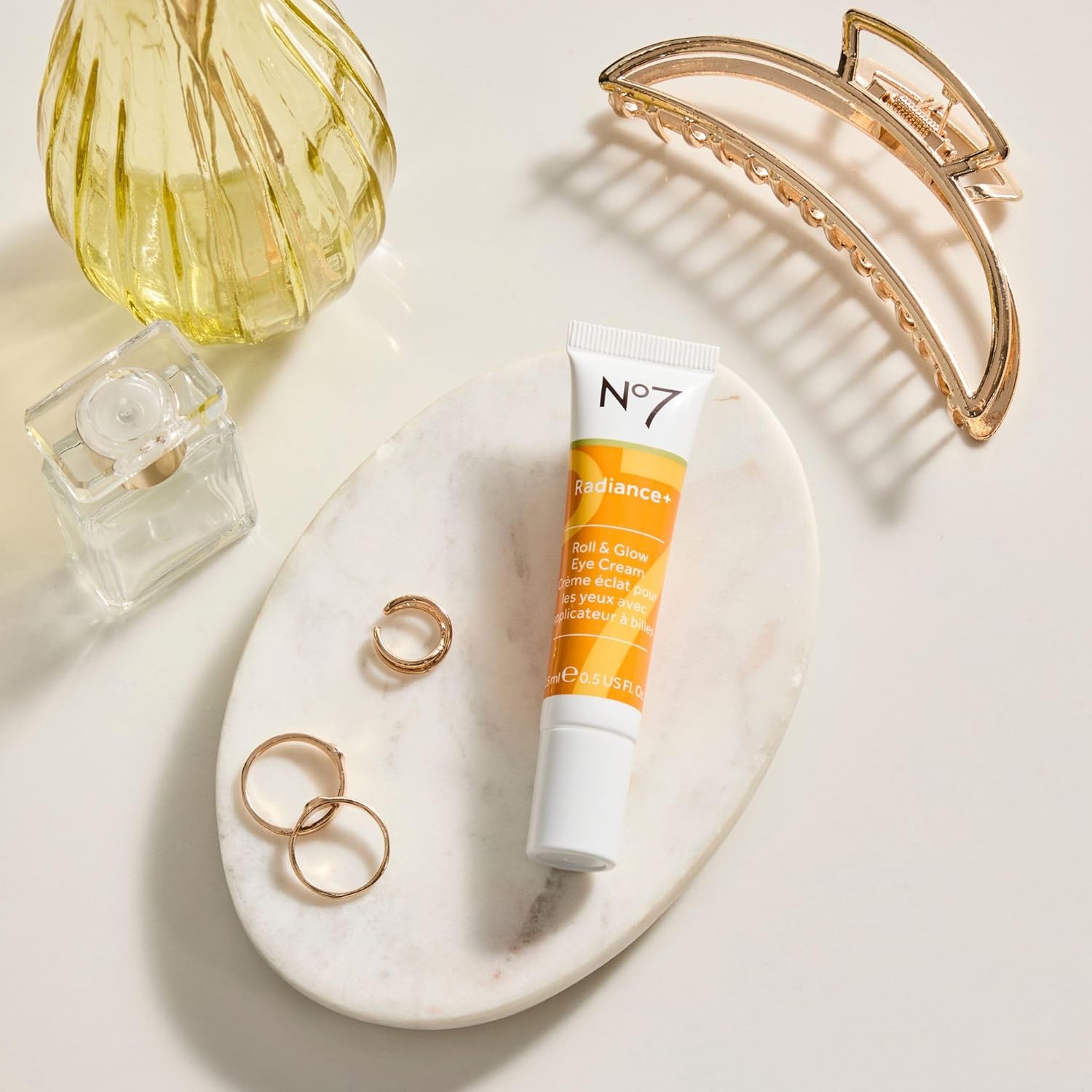 No7 Radiance+ Roll & Glow Eye Cream - Reviving & Illuminating Under Eye Roller - Color Correcting Vitamin C + Caffeine Cream for Dark Circles, Puffiness & Dullness (15ml) - Image 8