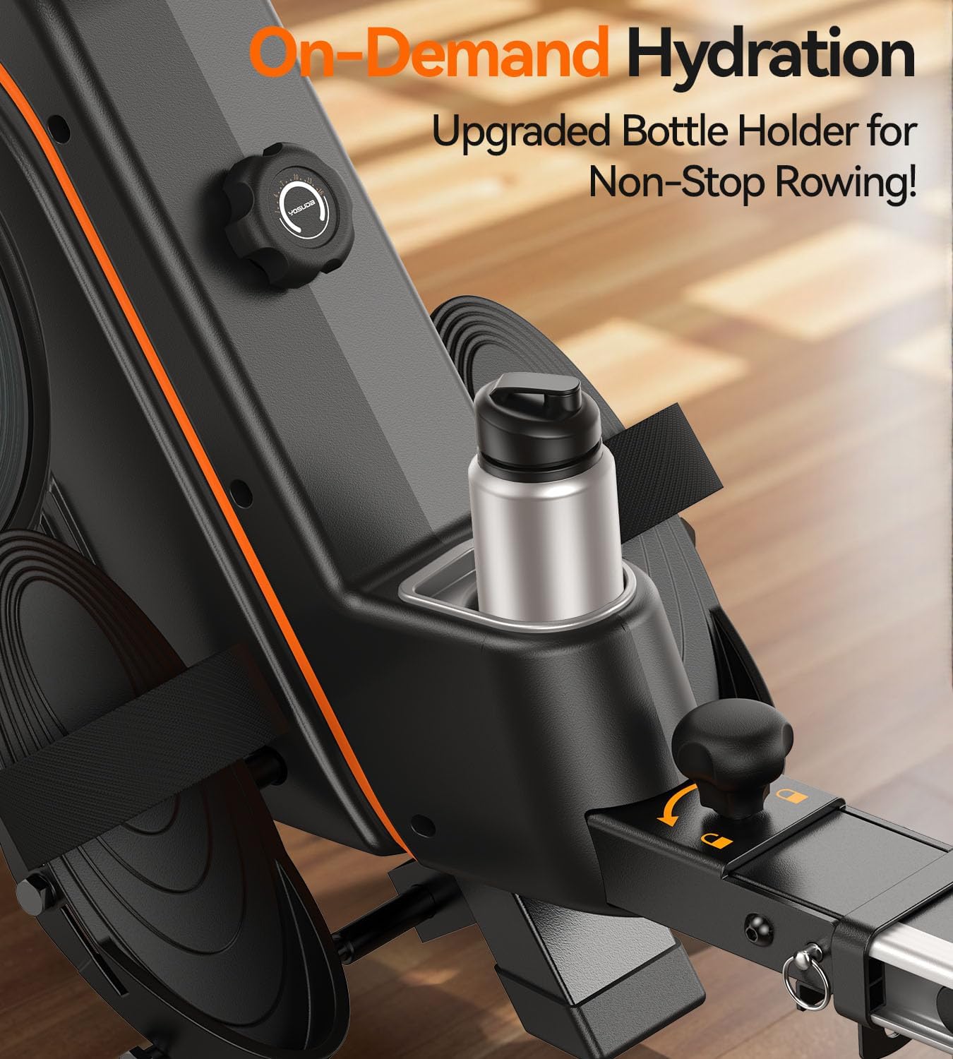 YOSUDA Rowing Machine for Home, Magnetic Rower Machine for Beginners to Athletes, Use with Resistance Adjustment Function, Bluetooth, App Supported, LCD Monitor, and Comfortable Seat Cushion - Image 7