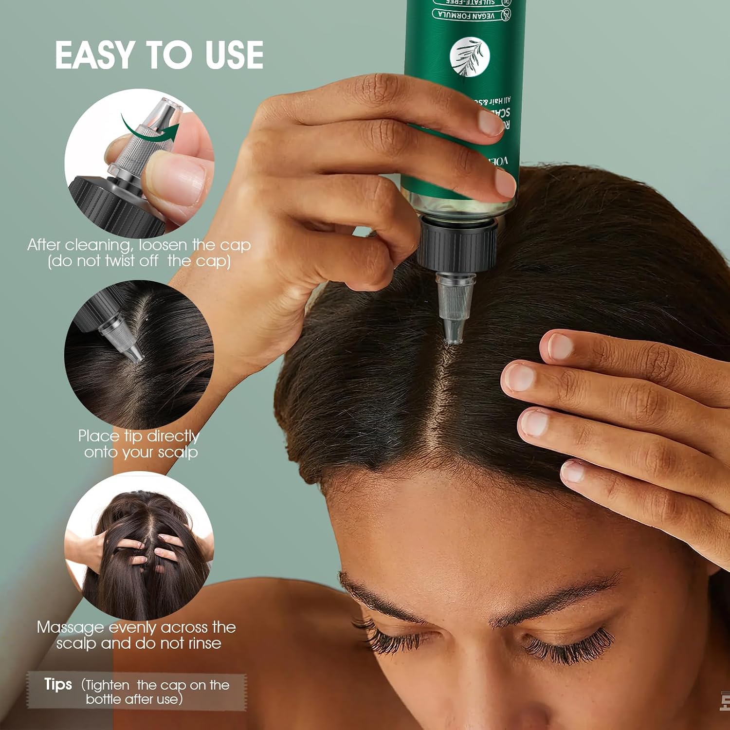 VOERUY Scalp Treatment, Rosemary Refreshing Scalp Treatment with Tea Tree, Clarifying Build Up & Purifying, Leave-In Scalp Detox for Dry Itchy Scalp,Vegan & Cruelty-Free,120ML - Image 6