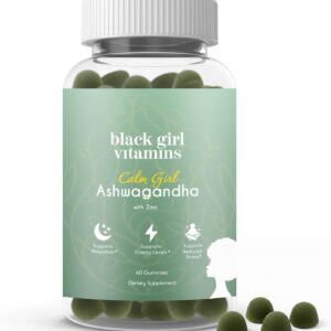 Black Girl Vitamins Calm Girl Ashwagandha + Zinc Gummies Stress Support, Promotes Relaxation & Mental Clarity, Supports Sleep & Immune Health – Doctor-Formulated Daily Vegan Supplement