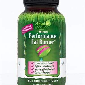 Irwin Naturals VO₂ Max Performance Fat Burner – Thermogenic Fat Burner with KSM-66 Ashwagandha, Green Tea & Maca – Metabolism Booster, Energy & Stamina Support – 60 Liquid Soft-Gels
