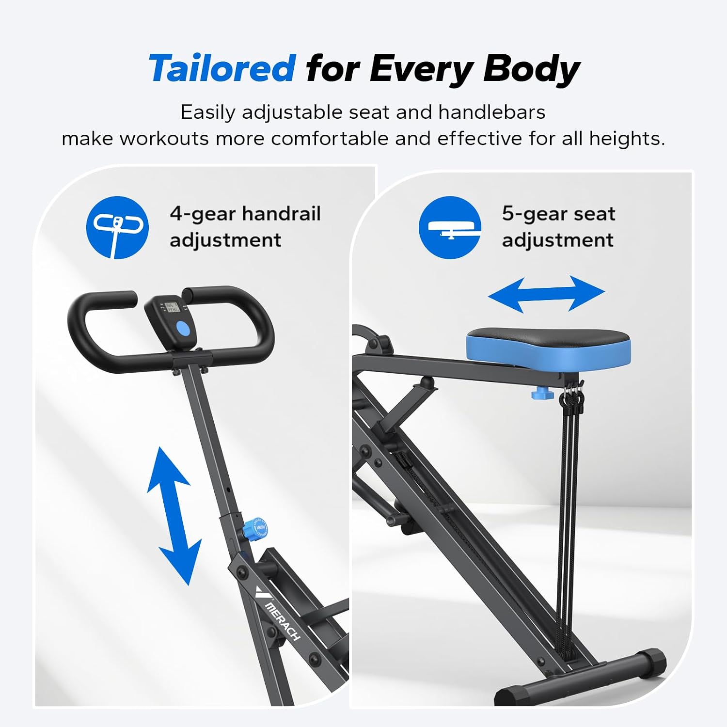 Squat Machine, MERACH R07 2 in 1 Squat Rowing Machine, Easy Setup & Foldable Exercise Equipment, Glute Trainer Machine, Glutes & Leg Home Workout Machine - Image 7