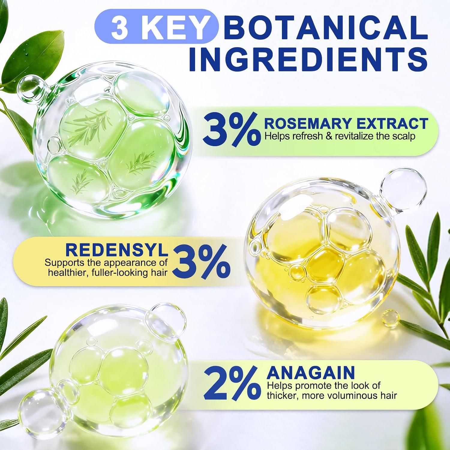 Hair Growth Serum Roll On, 30ml Hair Growth Oil with 3% Rosemary, 3% Redensyl, 2% Anagain, Hair Growth Serum Rosemary Oil for Hair Growth to Help Nourish Hair Follicles, Support Scalp Health - Image 2