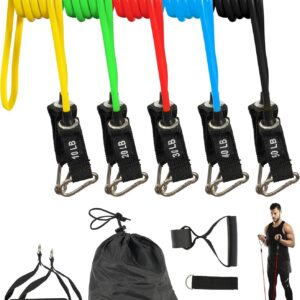 Fitvids Resistance Loop Bands Set - 5-Level Exercise Bands for Home Fitness, Physical Therapy & Strength Training (10-50lbs)