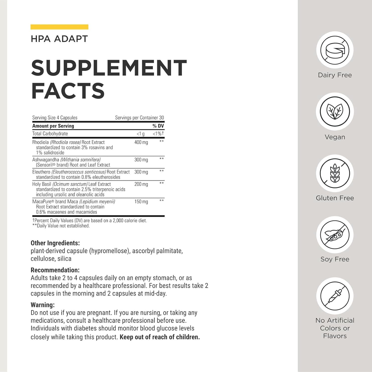 Integrative Therapeutics HPA Adapt - Adaptogenic Supplement for Stress Support* - Includes Ashwagandha, Rhodiola & Other Adaptogenic Herbs* - Vegan, Dairy-Free & Gluten-Free - 120 Capsules - Image 3