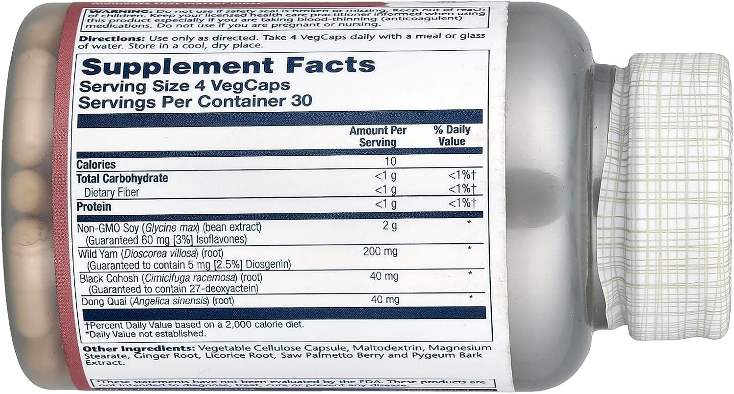 Solaray Phytoestrogen Supplement, 120 Count - Image 2