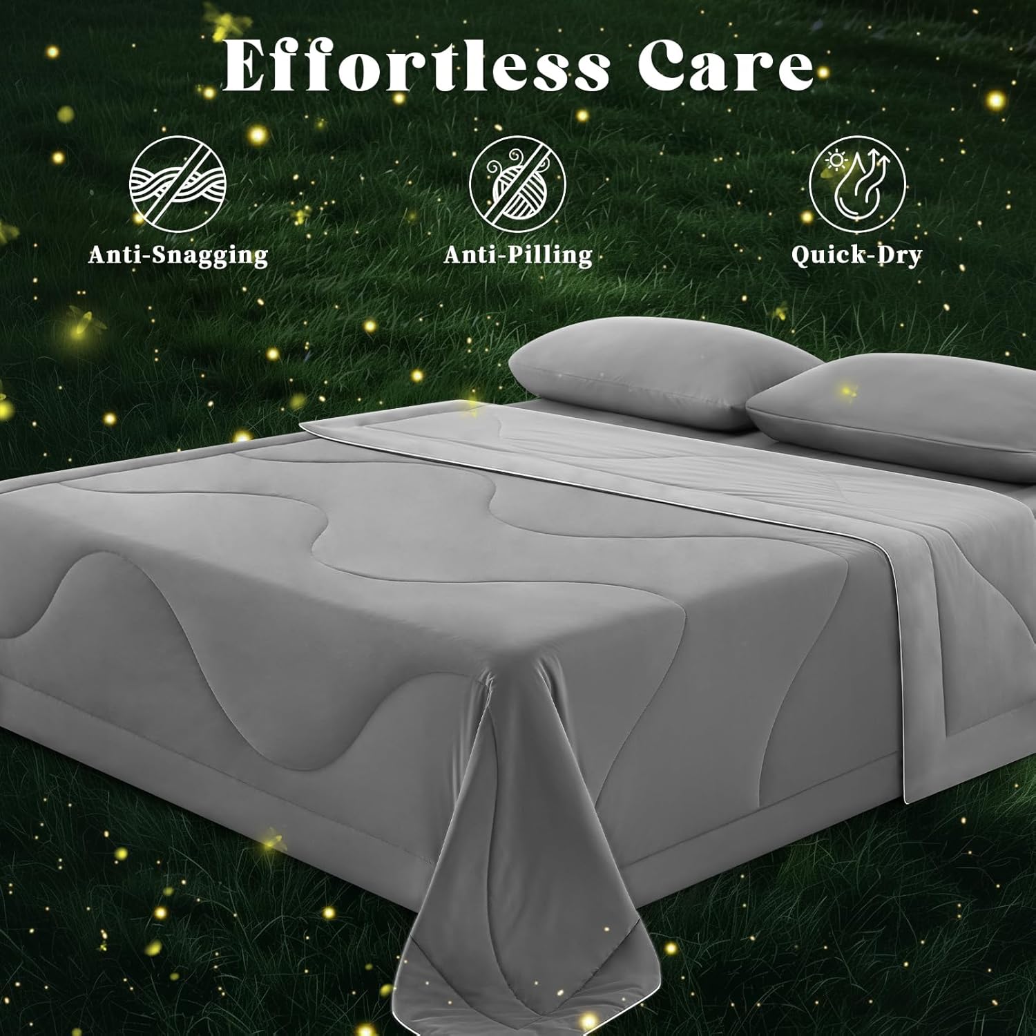 Cooling Comforter Queen Size, Double-Sided Cooling Blanket for Hot Sleepers & Night Sweats, Arc-Chill Q-Max > 0.4 Breathable Ice Blanket, Lightweight Cold Comforter (80''x90'', Light Grey) - Image 7