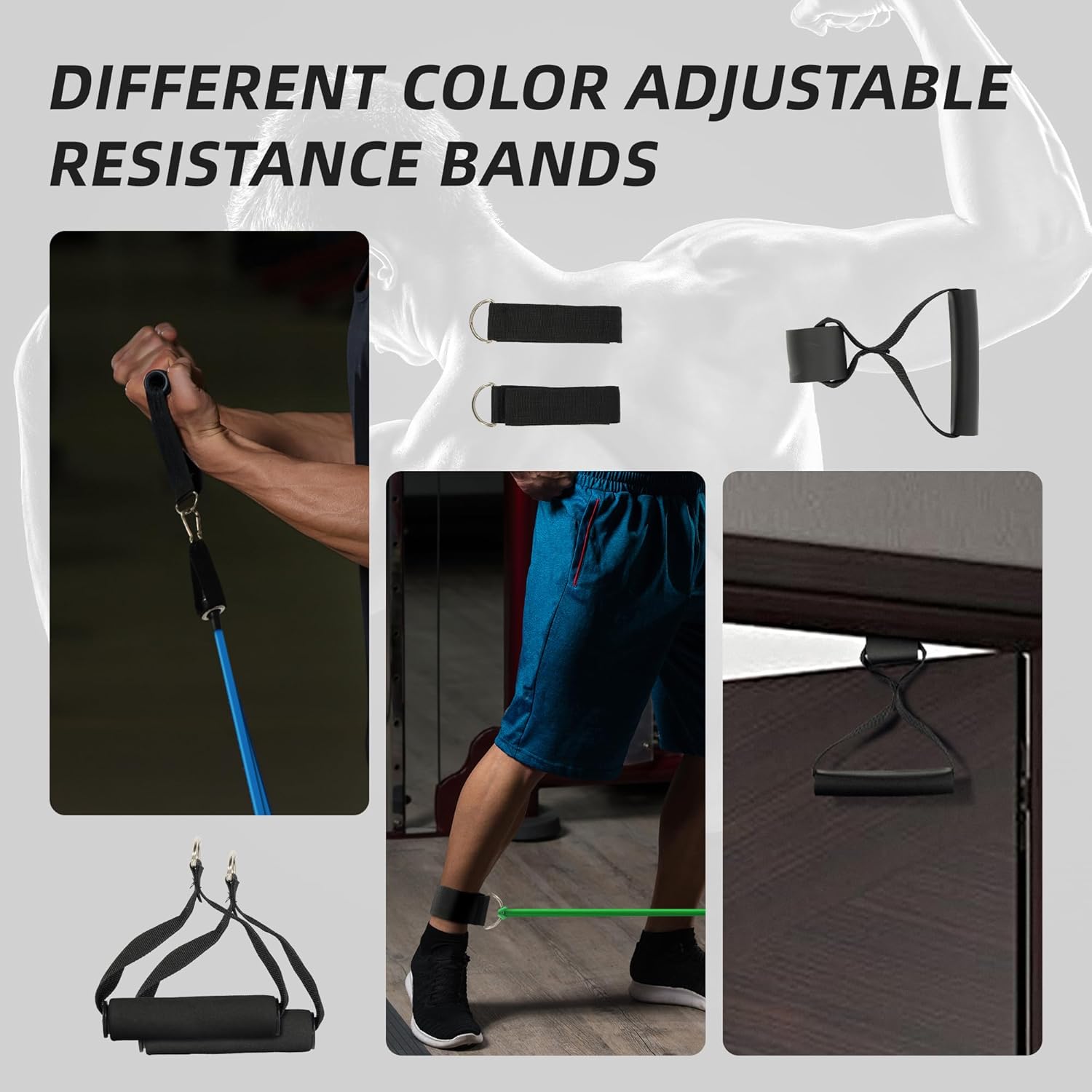 Fitvids Resistance Loop Bands Set - 5-Level Exercise Bands for Home Fitness, Physical Therapy & Strength Training (10-50lbs) - Image 3