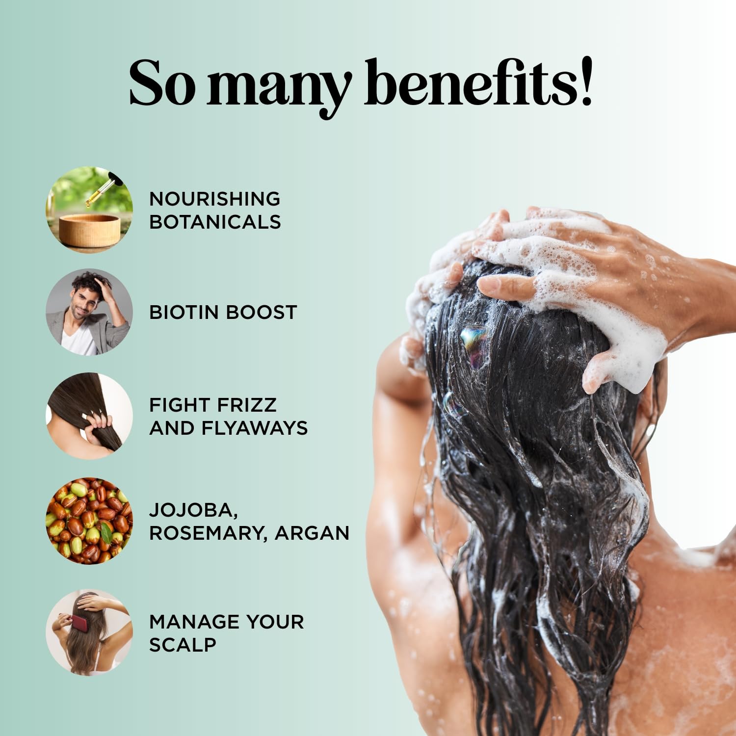 Biotin Rosemary Shampoo and Conditioner Set - Vegan Biotin Shampoo and Conditioner Set Volumizing Complex with Rosemary Essential Oil for Fine Weak & Dull Hair - Sulfate & Paraben Free (16 Fl Oz) - Image 3