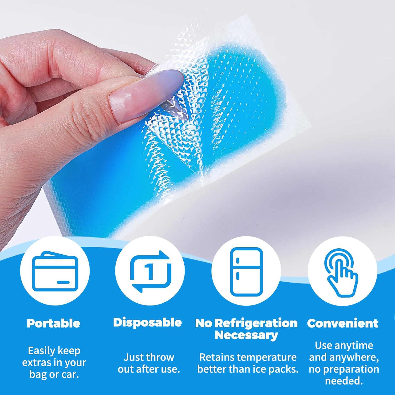 20 Count Cooling Patches for Kids and Adults, Long Lasting Cooling Gel Patches, Gentle Fever Relief & Summer Cooling Patches for Forehead, Disposable Cold Patch for Travel & Outdoor Activities - Image 5