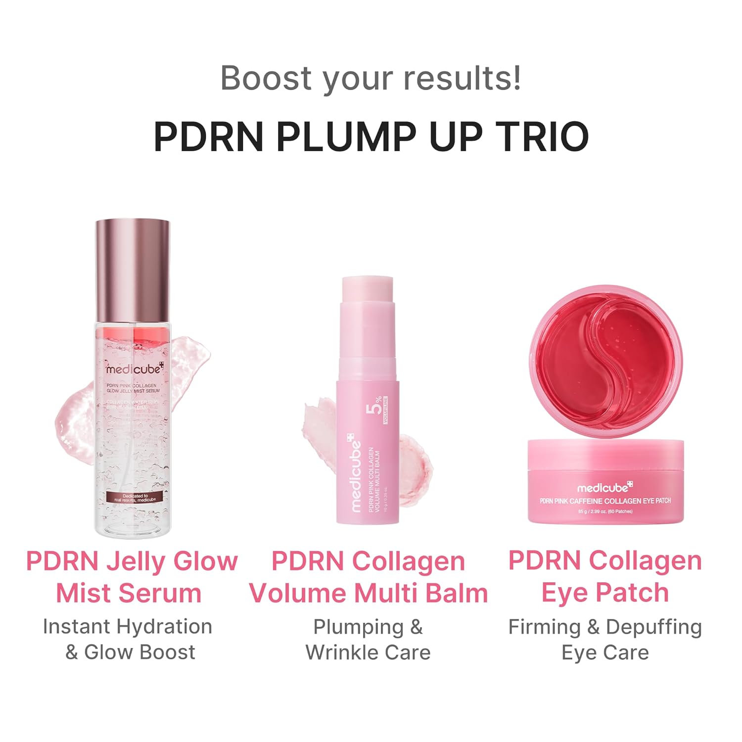 medicube PDRN Pink Collagen Volume Multi Balm Stick | Volufiline, PDRN, NAD, Collagen | Face & Body Balm for Under-Eyes, Neck, Forehead, Smile Lines, Lips | Plumping, Radiance, Line Care | K-Beauty - Image 7