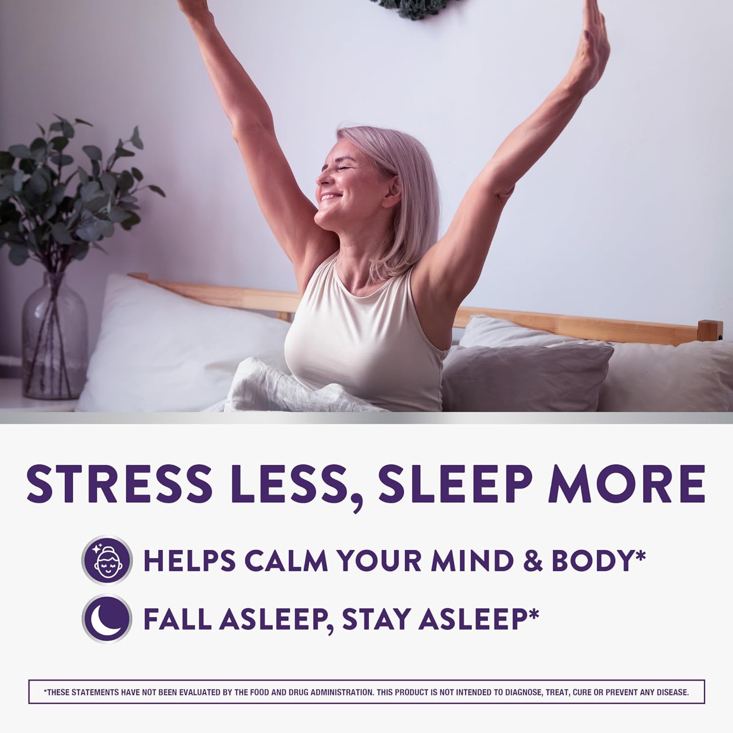 ZzzQuil PURE Zzzs De-Stress 2mg Melatonin Gummies, , Sleep Aids for Adults, Ashwagandha for Stress Support, 60 Gummies - Image 4