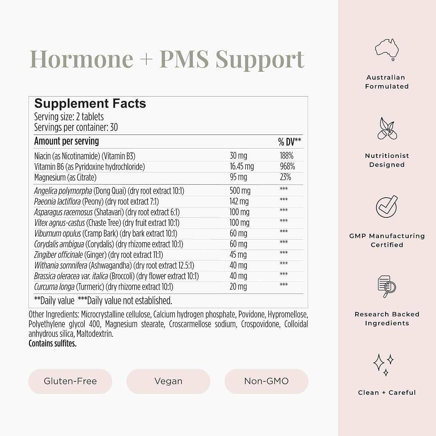 JSHealth Hormone Balance for Women. PMS Support with Vitamins B3, B6, Magnesium. Premenstrual Tension Relief. Nutritionist-Formulated, Vegan (60 Tablets) - Image 4