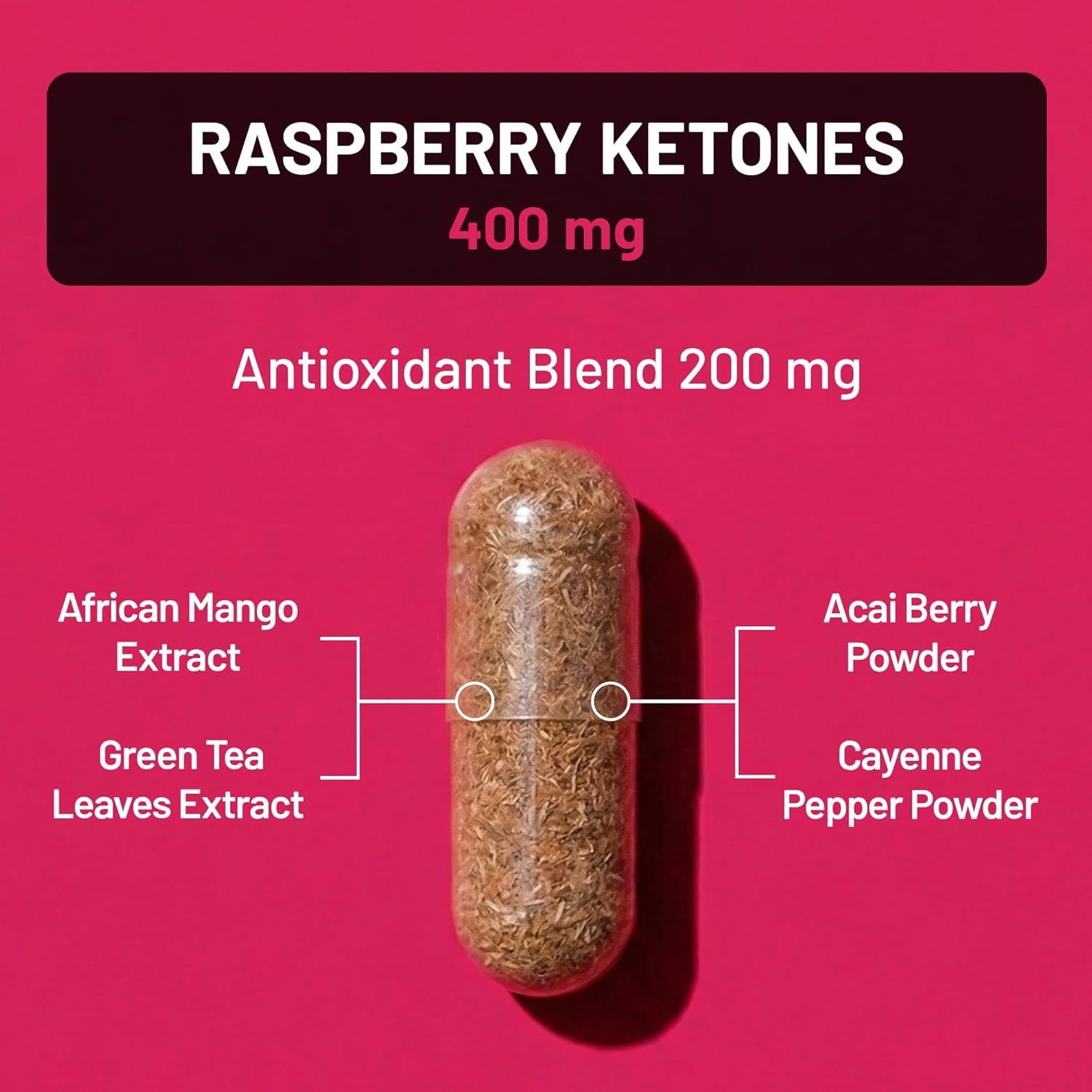 NatureWise Raspberry Ketones Plus with Green Tea Extract, Cayenne Pepper & Acai Berry - Supports Weight Management, Antioxidant Health & Energy Levels - Vegan & Gluten-Free - 120 Capsules - Image 3