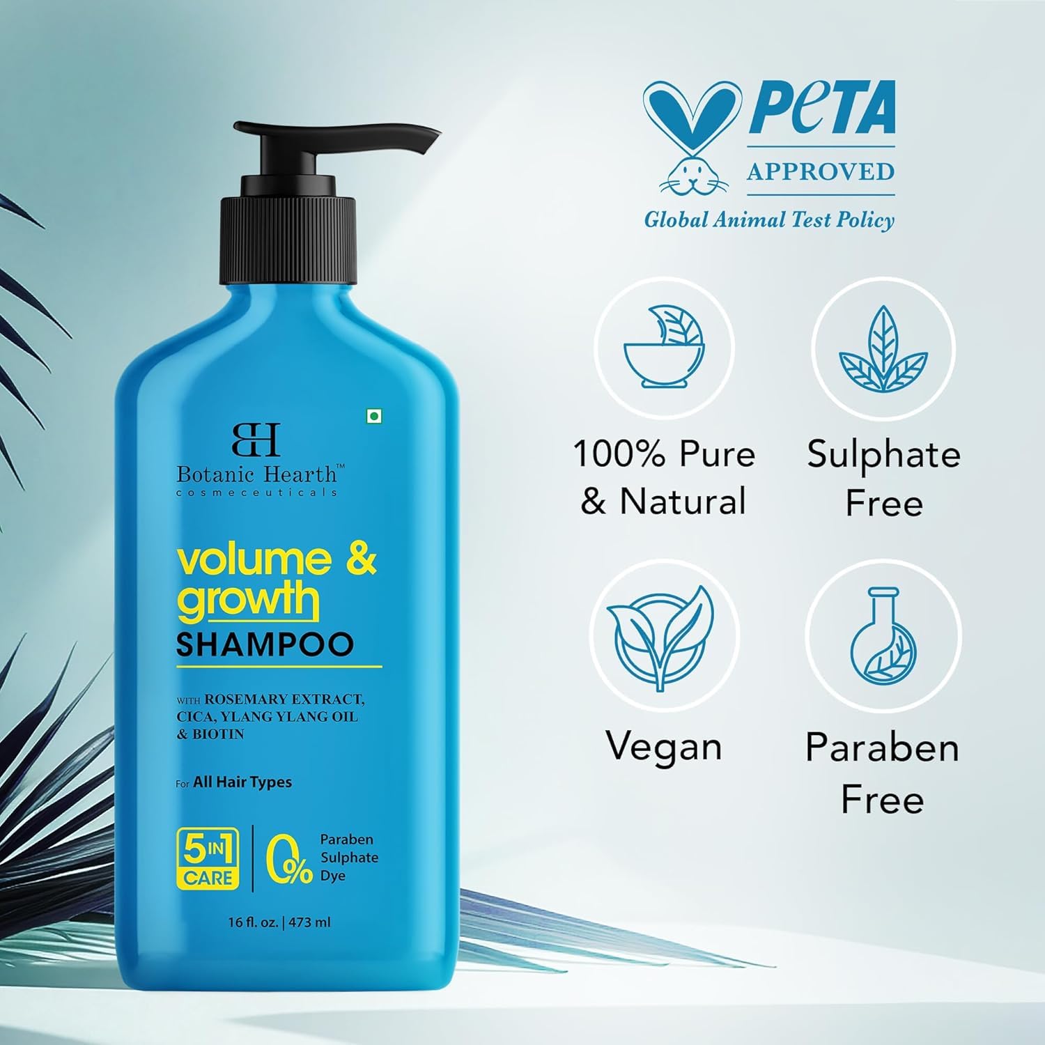 Botanic Hearth Rosemary Shampoo Infused With Cica, Ylang Ylang Oil & Biotin Oil – Clarifying Shampoo For Hair Volume, Growth & Strength | Paraben & Sulfate Free | For All Hair Types, 16 Fl Oz - Image 6