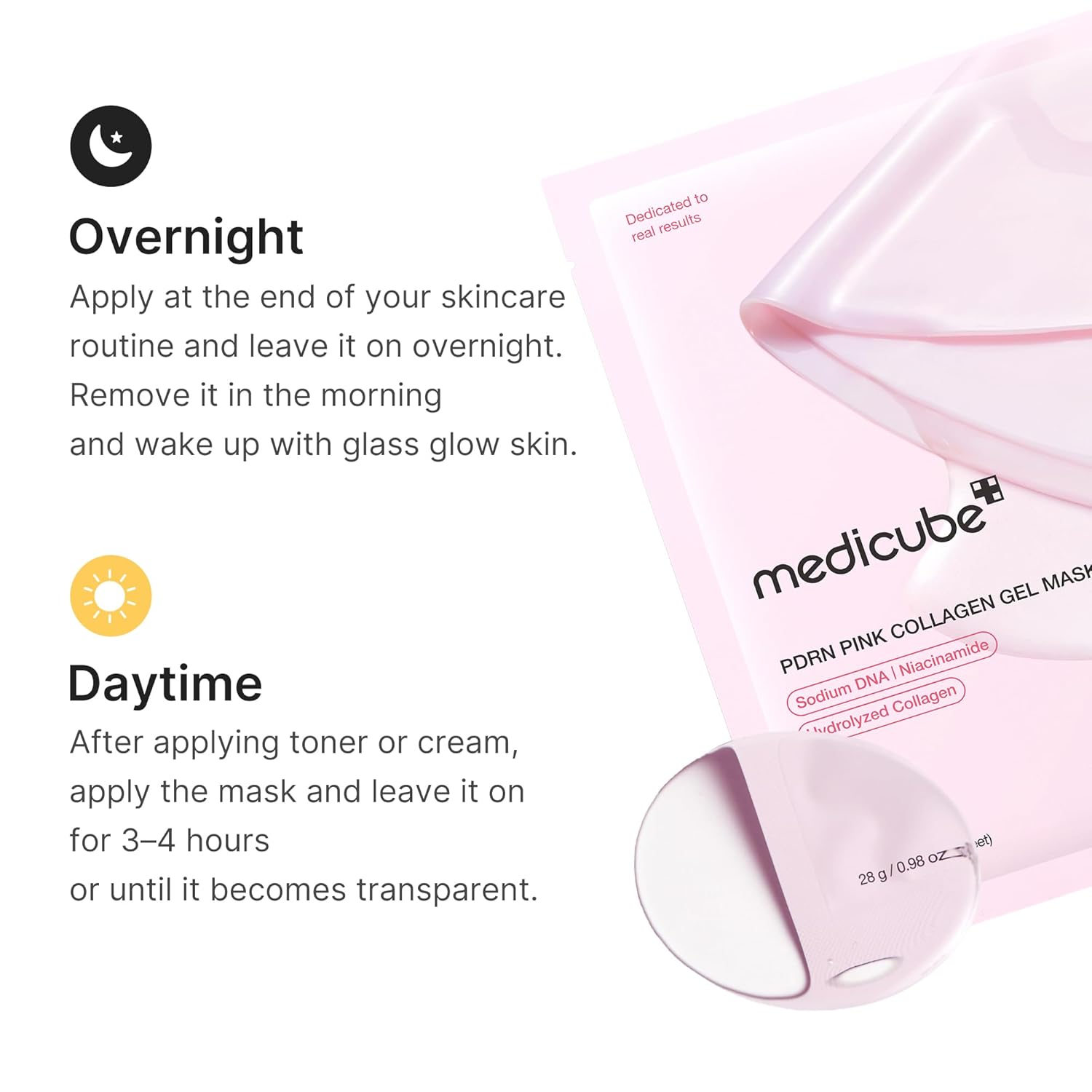 medicube Jelly Gel Mask with Salmon DNA PDRN Pink Collagen | Overnight Face Mask for Glass Glow Skin | Elasticity, Hydrating, Firming and Moisturizing | Korean Skincare, 28g x 4ea - Image 6