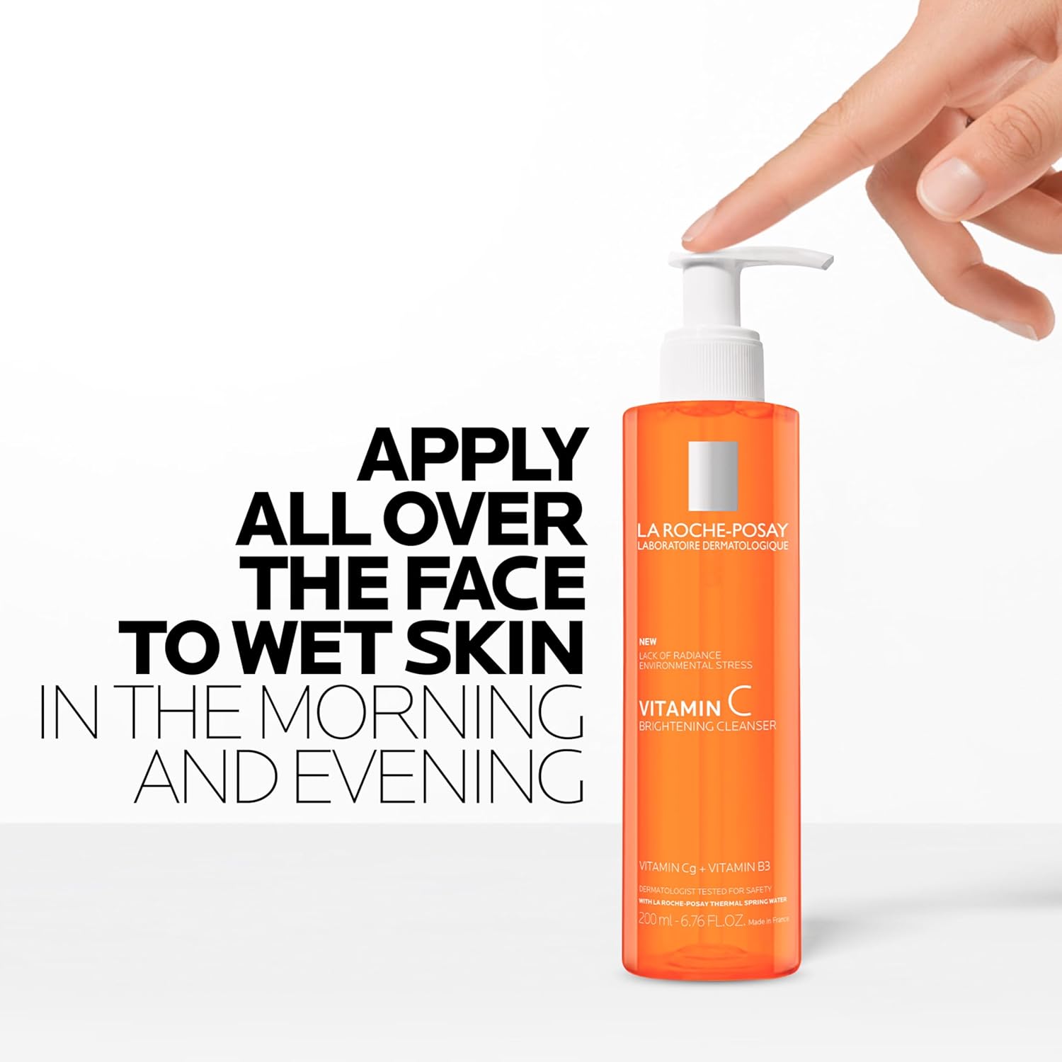 La Roche-Posay Vitamin C Brightening Face Wash, Gentle Foaming Facial Cleanser with Vitamin Cg and Vitamin B3 to Brighten and Even Skin Tone, Vitamin C Face Wash that Cleanses Dirt & Makeup, 200ml - Image 7
