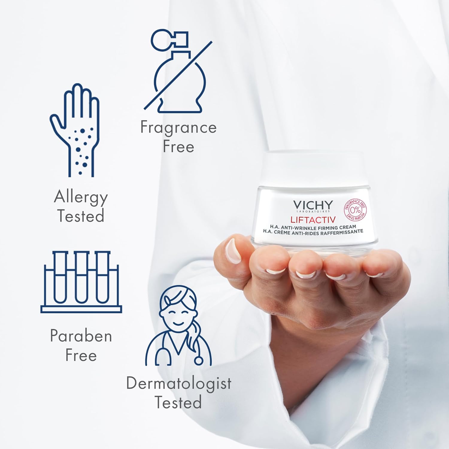 Vichy LiftActiv H.A. Anti-Wrinkle Firming Cream, Anti Aging Face Cream With Vitamin C & Hyaluronic Acid, Smoothing & Firming For Wrinkles, Visibly Plumps Skin & Improves Radiance - Image 6