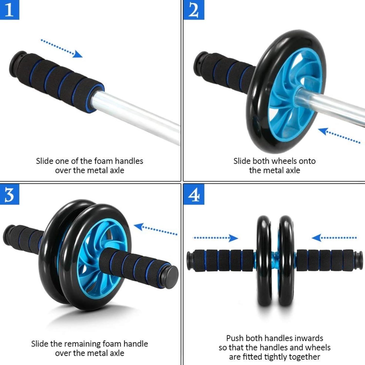 TOMSHOO AB Wheel Roller Kit with Push-Up Bar, Knee Mat, Jump Rope and Hand Gripper - Home Gym Workout for Men Women Core Strength & Abdominal Exercis - Image 5