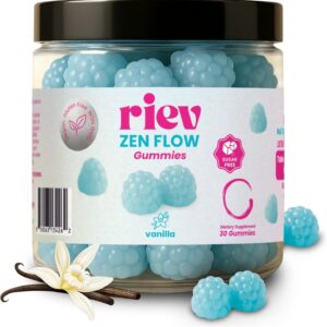 riev Zen Flow Gummies – Hormone & PMS Support for Women – Vegan, Non-GMO, Sugar Free – Luteal Phase Mood Balance – Ashwagandha, Chasteberry, B6, Vitamin E – 30 Count