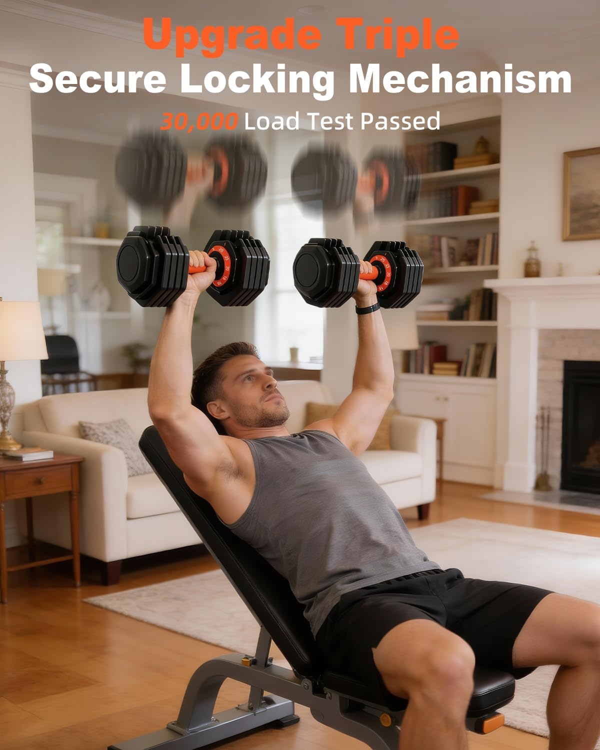 2026 Upgrade Adjustable Dumbbell Set 25lb/50lb, Small Increment in 3-6lb, 1 Hand Quick-Dial, 10-in-1 Adjustable Dumbbells with Tray, Anti-Slip Grip for Home Gym HIIT Strength Training - Image 4