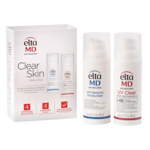 EltaMD Clear Skin Daily Duo Kit with AM Restore Facial Moisturizer and UV Clear SPF 46 Face Sunscreen, For Acne Prone and Sensitive Skin