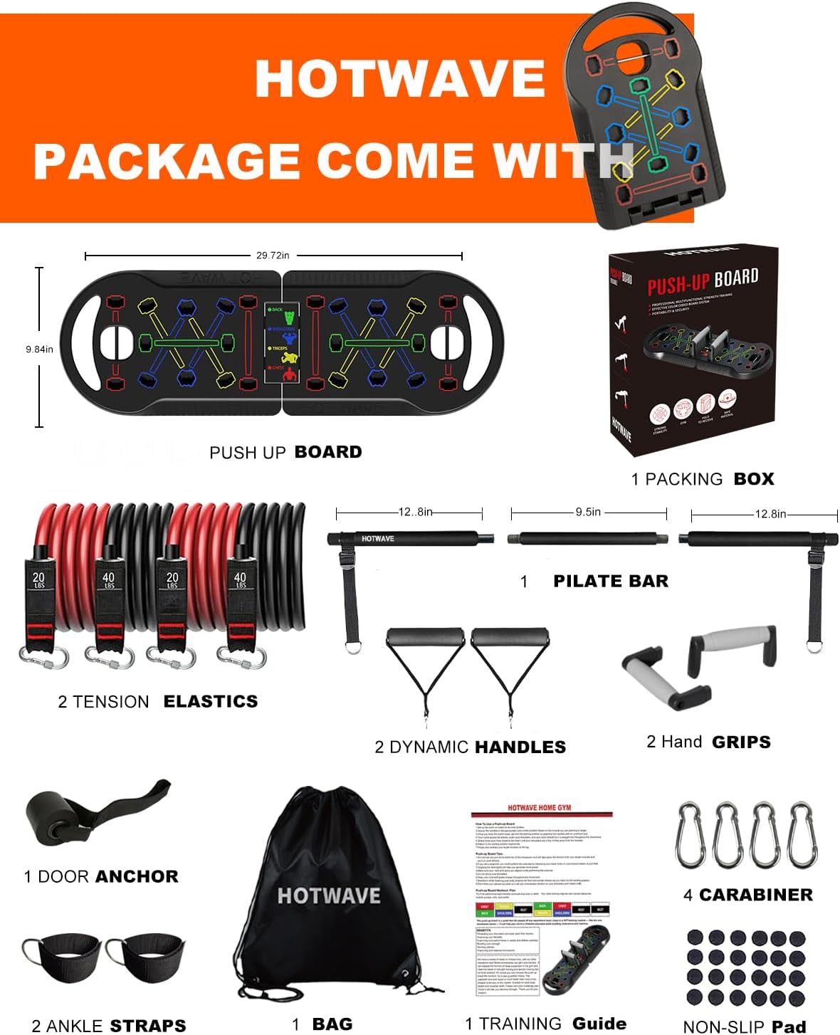 HOTWAVE Push Up Board Fitness, Portable Foldable 20 in 1 Push Up Bar at Home Gym, Pushup Handles for Floor. Professional Strength Training Equipment For Man and Women - Image 5