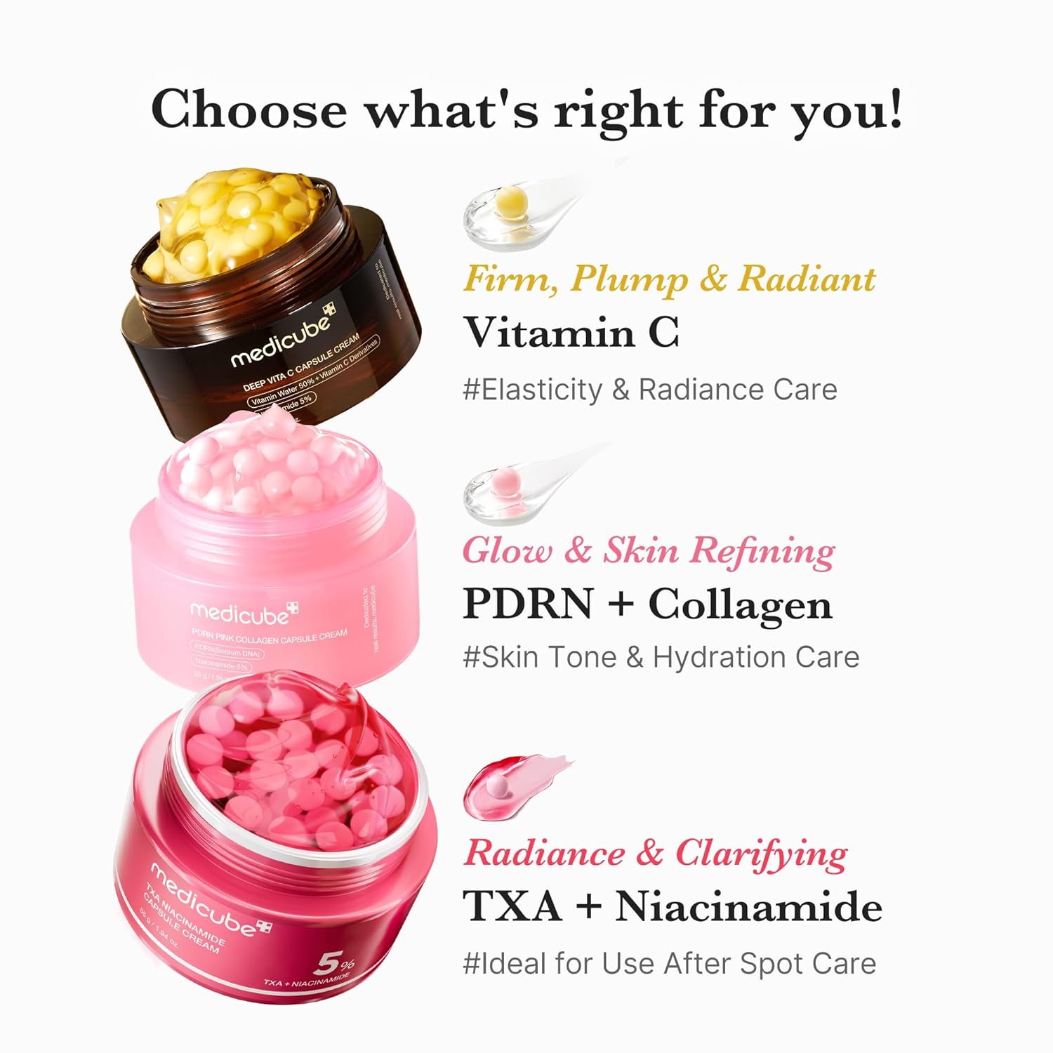 medicube Uneven Skin & Firm Duo: Deep Vitamin C Golden Capsule Face Moisturizer and Salmon DNA PDRN Pink Collagen Capsule Cream - Image 5