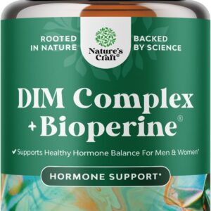 Extra Strength DIM Supplement for Men & Women - DIM + Bioperine Complex for Hormone Balance - Diindolylmethane with Calcium D-Glucarate & Broccoli Florets for Radiant Skin & Mood Support - 120 Count