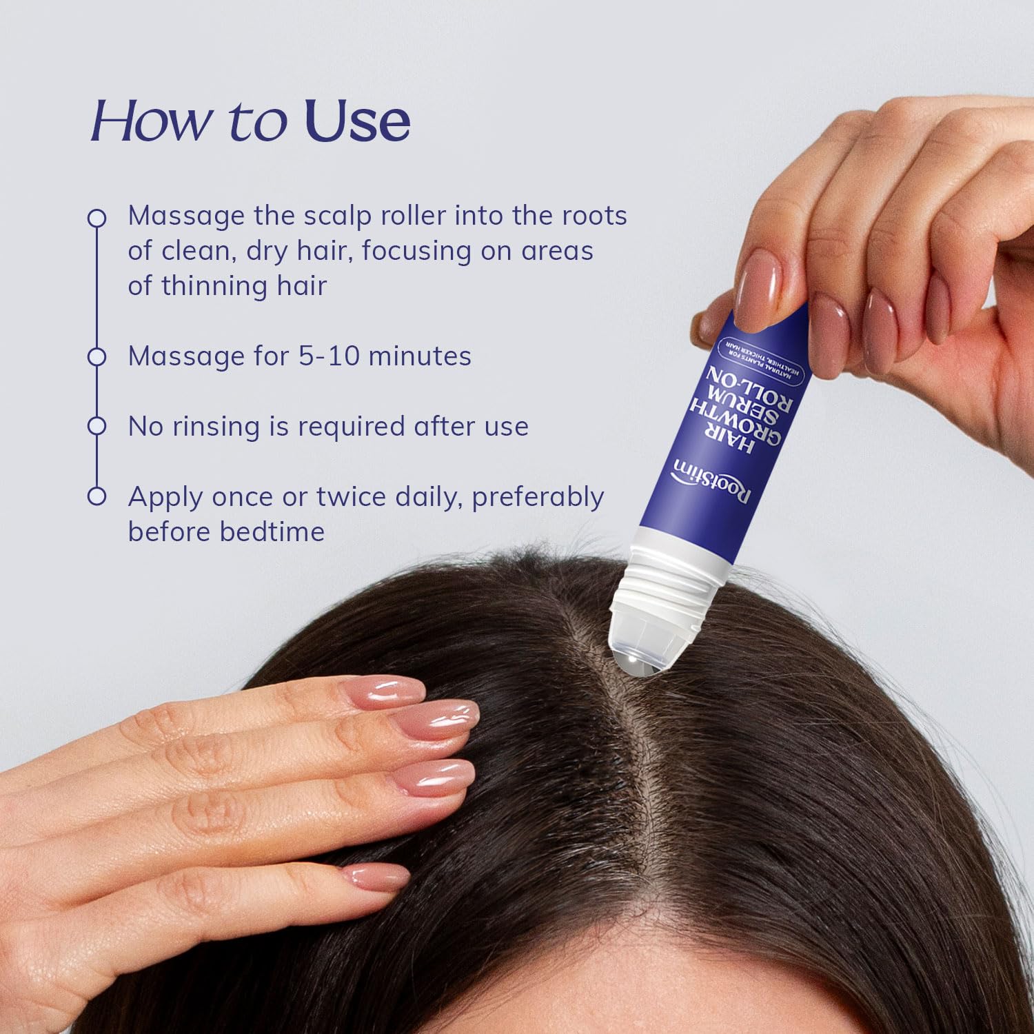 Hair Growth Serum Roll On with Rosemary, Caffeine & Biotin, Helps Support Fuller-Looking Hair, Clean Non-Greasy Scalp Serum for Thinning Hair 1.08 Fl Oz - Image 7