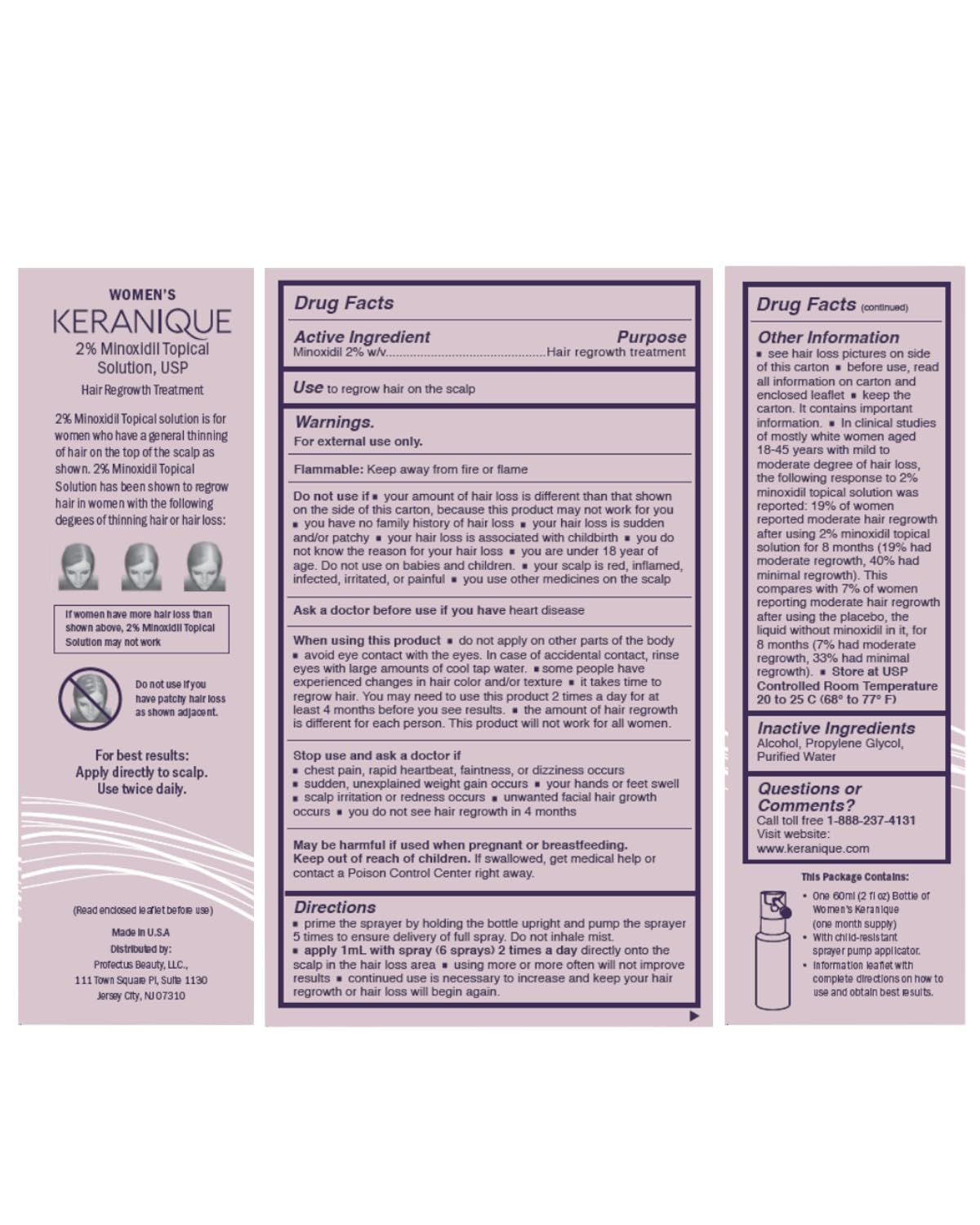 Keranique Hair Regrowth Treatment for Women - 2% Minoxidil for Hair Growth & Thickening - Topical Solution Scalp Treatment for Hair Loss & Thinning w/ Precision Spray Applicator - 2 Fl Oz - Image 8
