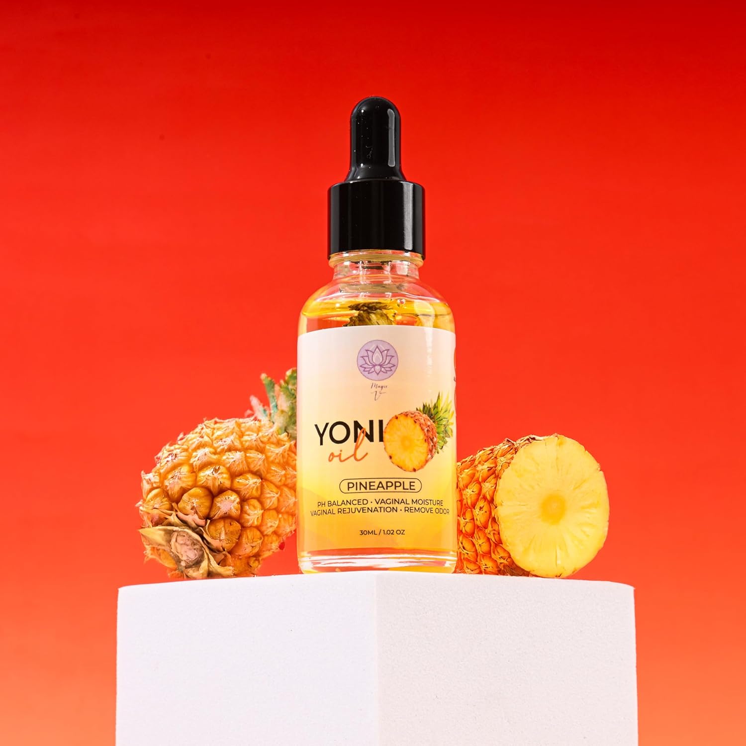 Magic V Yoni Oil for Women – Organic Feminine Care Vaginal Moisturizer, pH Balance & Odor Control, Soothes Ingrown Hair & Razor Bumps – Pineapple Scent - Image 5