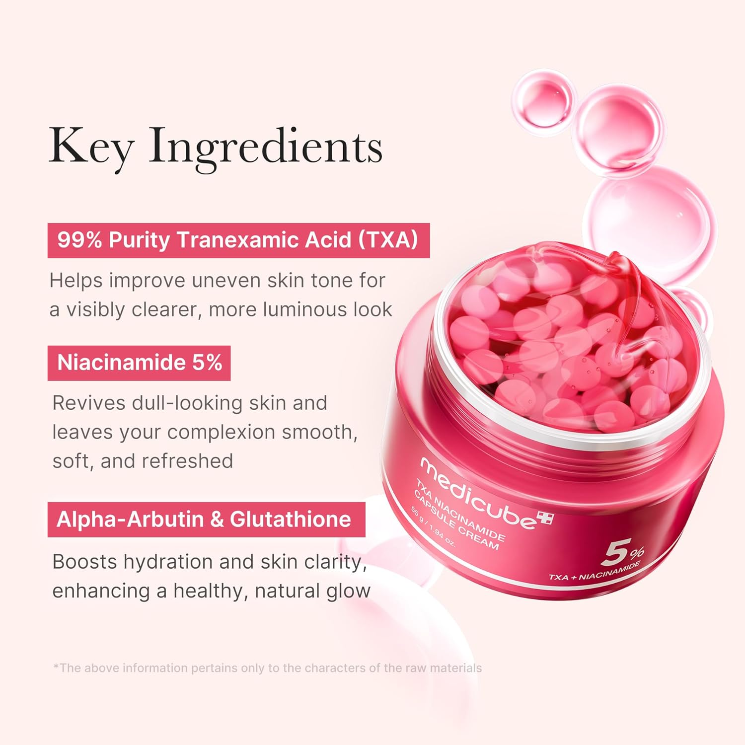 medicube Capsule Cream with TXA + Niacinamide | Dual Radiance Moisturizer Ideal for Use After Spot Care, Uneven Skin Tone & Texture & Hydration | 99% Pure Tranexamic Acid | Korean Skincare, 1.94 oz - Image 3
