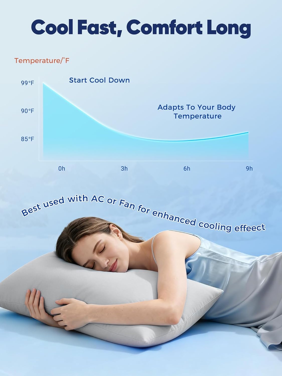 Avolare Cooling Pillow Cases Queen Size Set of 2,Arc-Chill 3.0 Cool Pillowcases for Hot Sleepers(Q-Max>0.5),Breathable&Stretchy Fabric,Softer Than Silk,Zipper Pillow Cases,Grey - Image 2