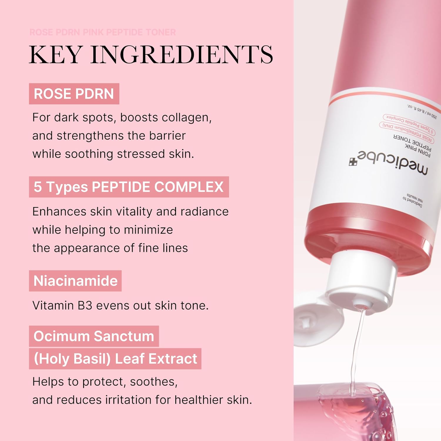 medicube Pink Glow Home Care Duo: PDRN Pink Peptide Toner and Collagen Jelly Cream (110ml) - Image 5