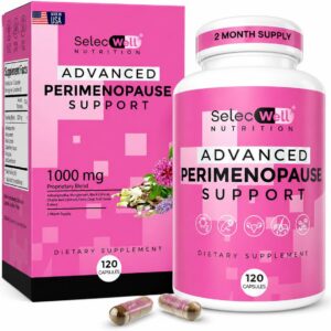 Perimenopause & Menopause Support Supplement for Women – Multi‑Symptom Relief with Black Cohosh & Red Clover Isoflavones | Ashwagandha Adaptogen & Herbal Blend | Hormone Balance Support | 120 Capsules