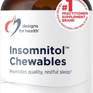 Designs for Health Insomnitol Chewables - Chewable Melatonin - 200mg L-Theanine, 5-HTP, Vitamin B6 + Inositol - Delicious Lemon Flavored Supplement - Vegan (60 Tablets)