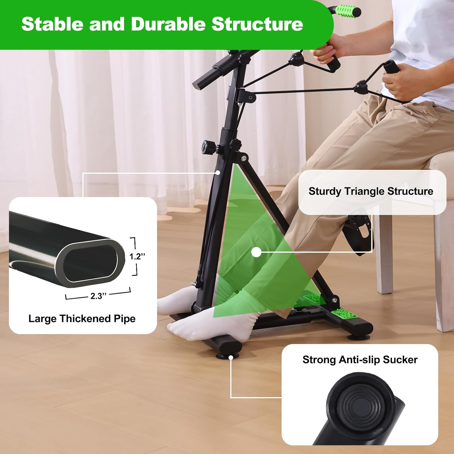 Pedal Exerciser Bike for Seniors, Arm Leg Hand and Knee Elderly Exercise Equipment, Sitting Home Exercise Machine for Total Body, Upper and Lower Limb Physical Therapy Trainer - Image 5