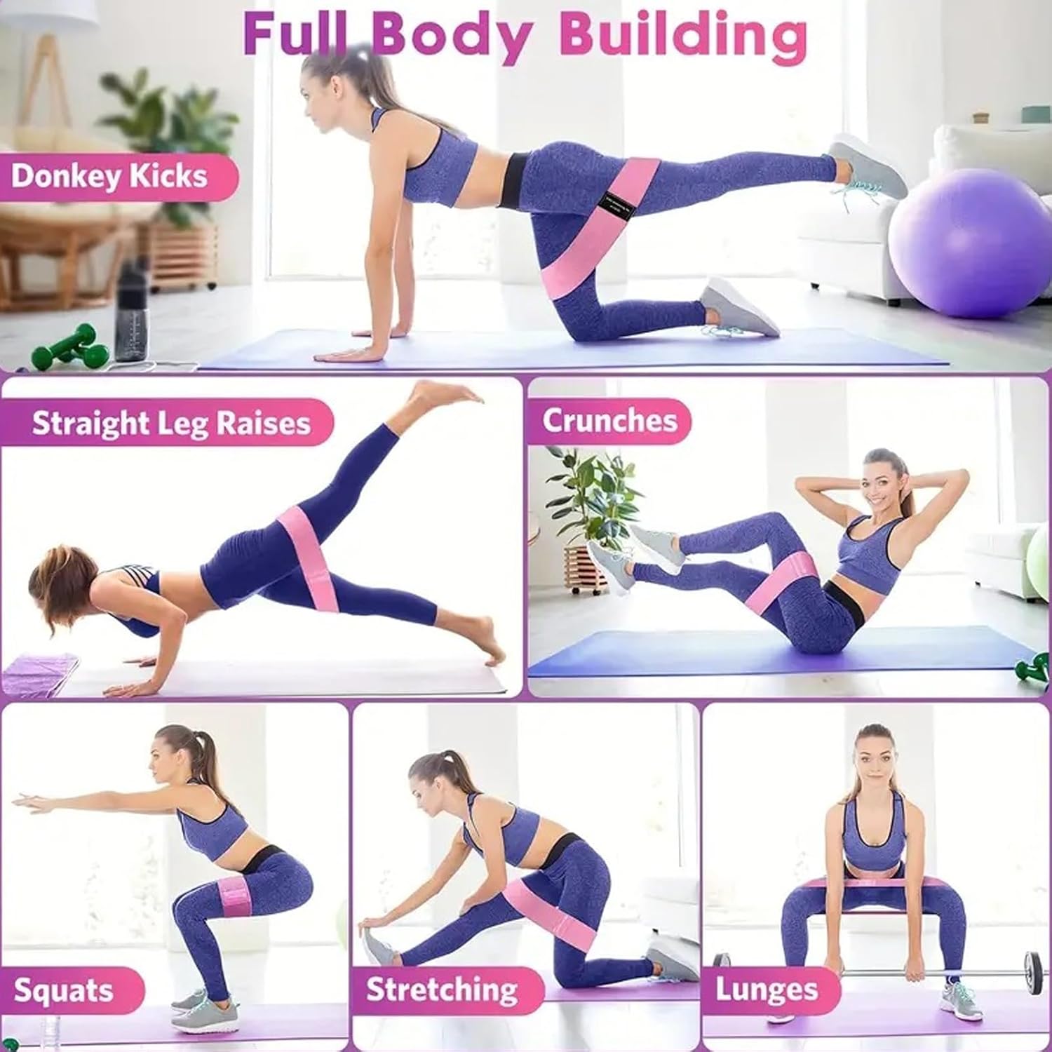 Pilates Kit for Home Workouts - Essential Pilates Equipment Set for Women with Ball & Ring, Home Pilates Accessories for Women & Beginners - Image 2