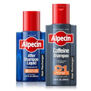 Alpecin C1 Caffeine Shampoo 8.45 fl oz + Alpecin After Shampoo Liquid 6.76 fl oz I Hair Performance Enhancer Promotes Natural Hair Growth and Thickness I Energizes Scalp