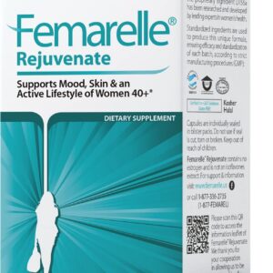 Femarelle® Rejuvenate – Perimenopause Supplement for Woman – Wellbeing Support – Hormone-Free, with DT56a, Flaxseed, Biotin, & Vitamin B2 – Mood, Energy & Skin Wellness – 56 Capsules (1 Month Supply)