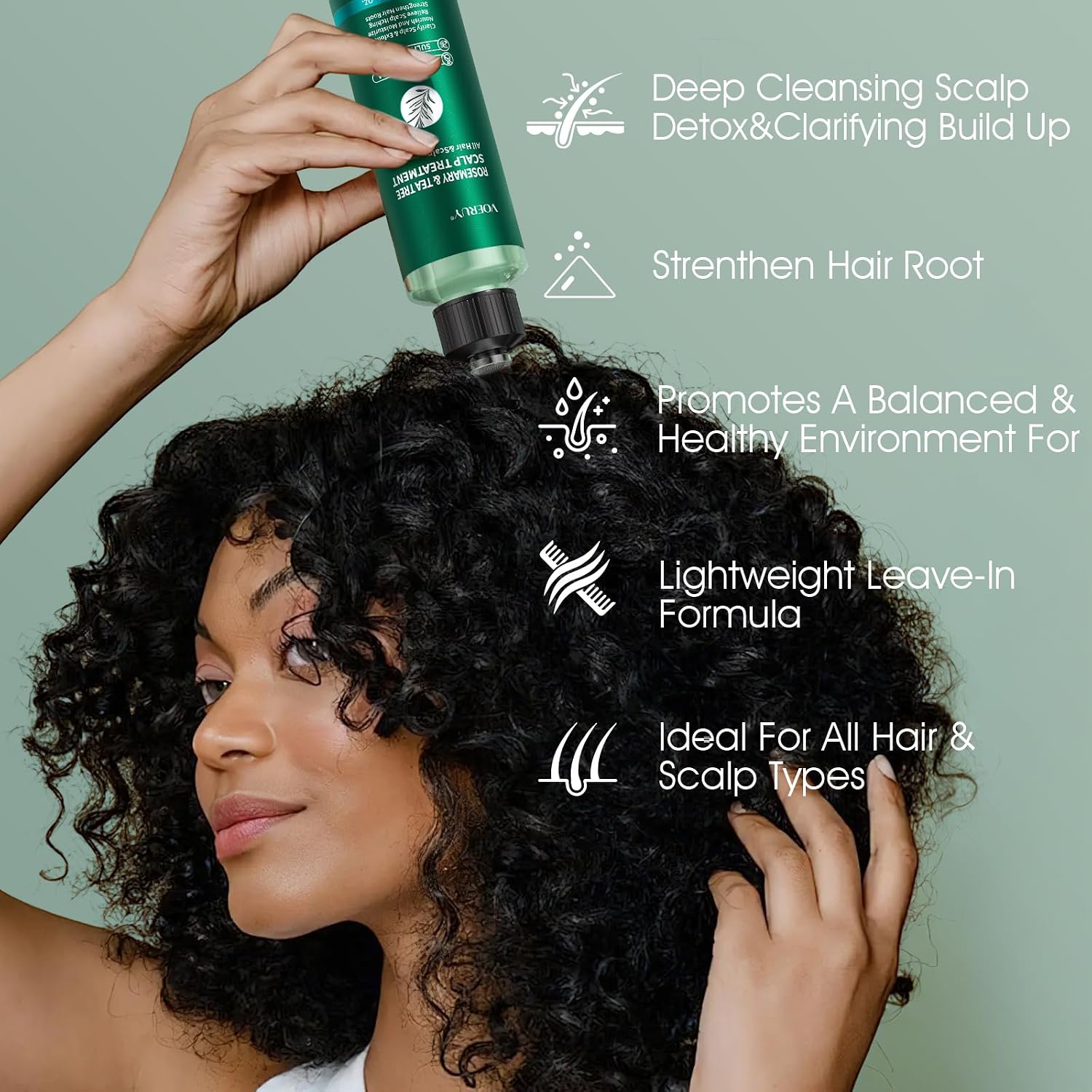 VOERUY Scalp Treatment, Rosemary Refreshing Scalp Treatment with Tea Tree, Clarifying Build Up & Purifying, Leave-In Scalp Detox for Dry Itchy Scalp,Vegan & Cruelty-Free,120ML - Image 3